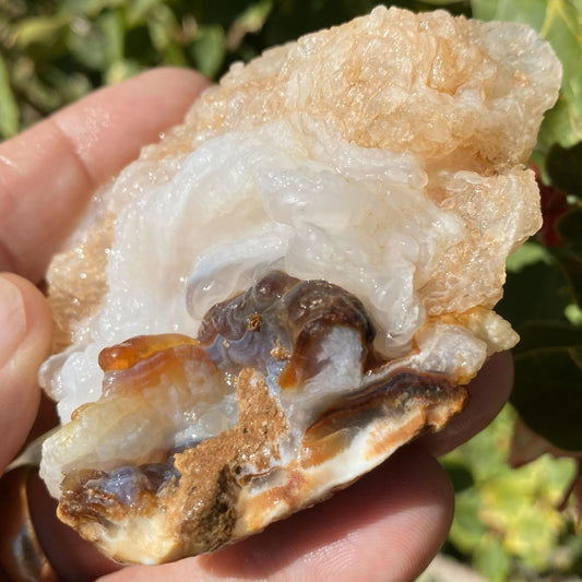 An all natural Deer Creek fire agate rough mineral specimen.