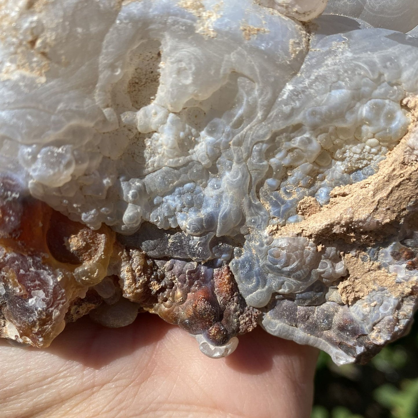 Fire Agate Rough Mineral Specimen Slaughter Mountain 1.83 Pounds SLM069