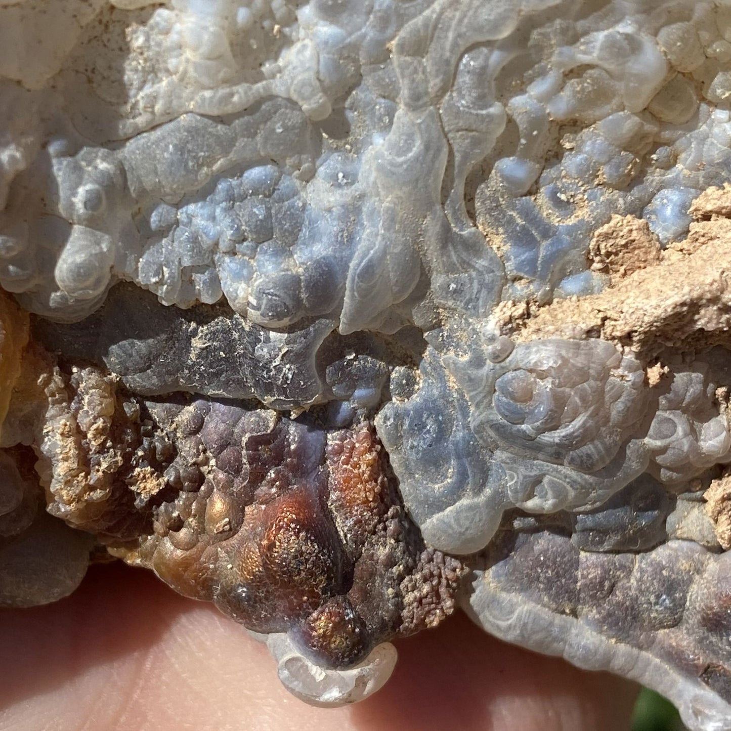 Fire Agate Rough Mineral Specimen Slaughter Mountain 1.83 Pounds SLM069