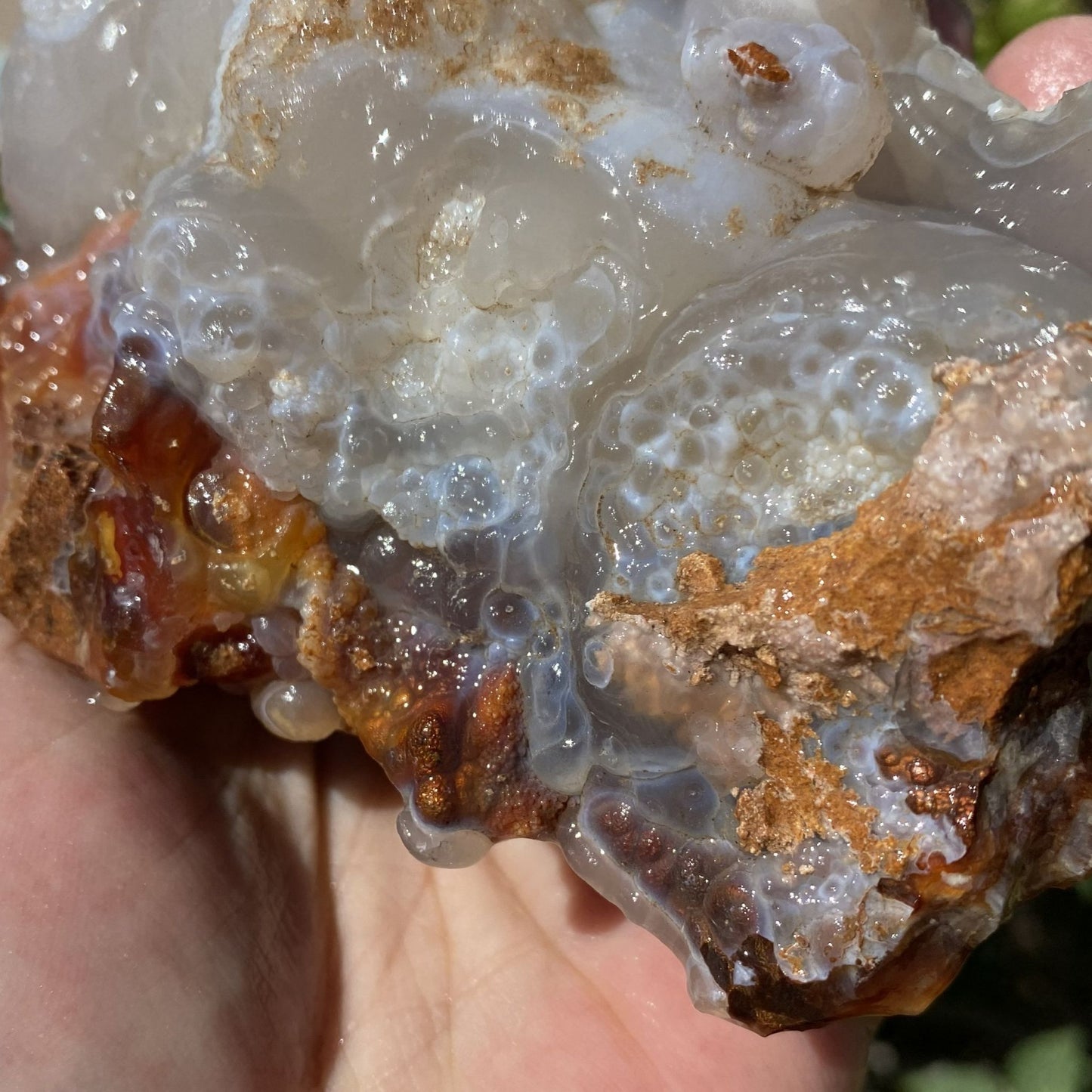 Fire Agate Rough Mineral Specimen Slaughter Mountain 1.83 Pounds SLM069