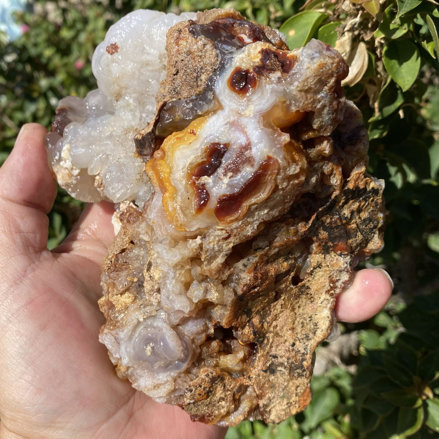 Fire Agate Rough Mineral Specimen Slaughter Mountain 1.83 Pounds SLM069