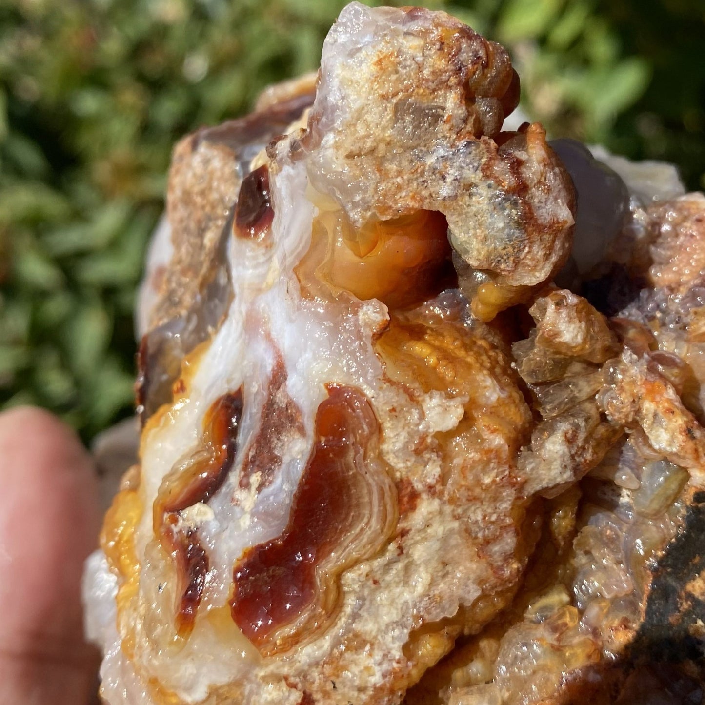 Fire Agate Rough Mineral Specimen Slaughter Mountain 1.83 Pounds SLM069