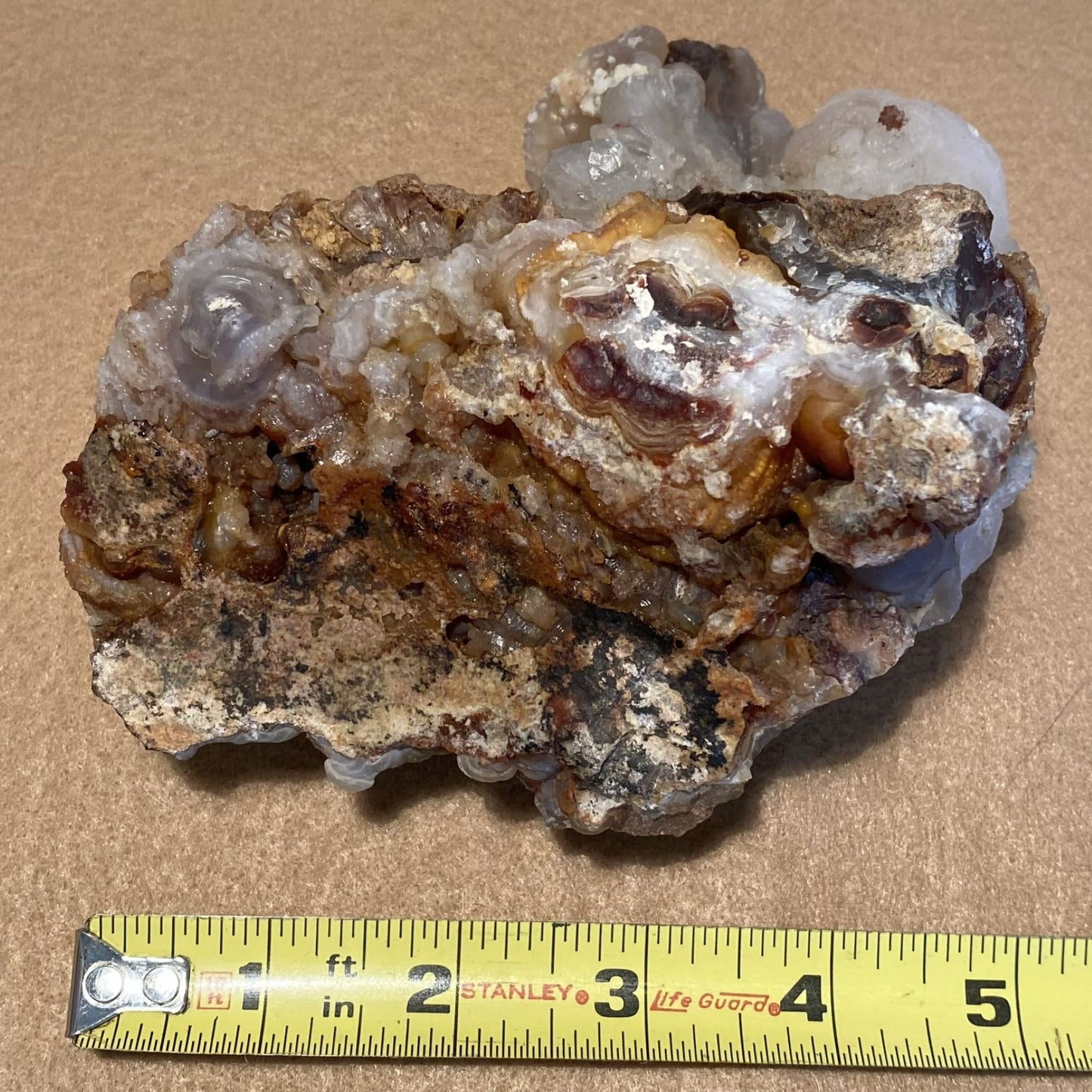 Fire Agate Rough Mineral Specimen Slaughter Mountain 1.83 Pounds SLM069