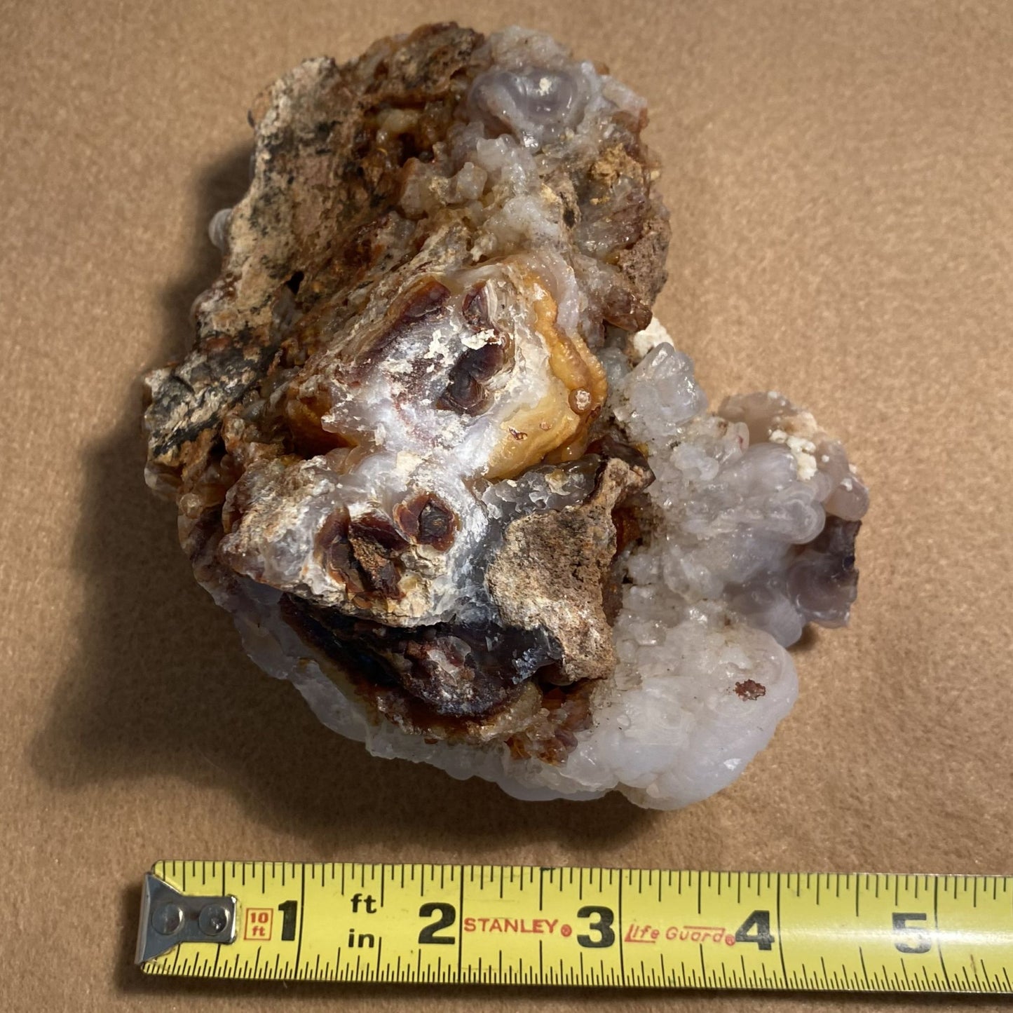 Fire Agate Rough Mineral Specimen Slaughter Mountain 1.83 Pounds SLM069