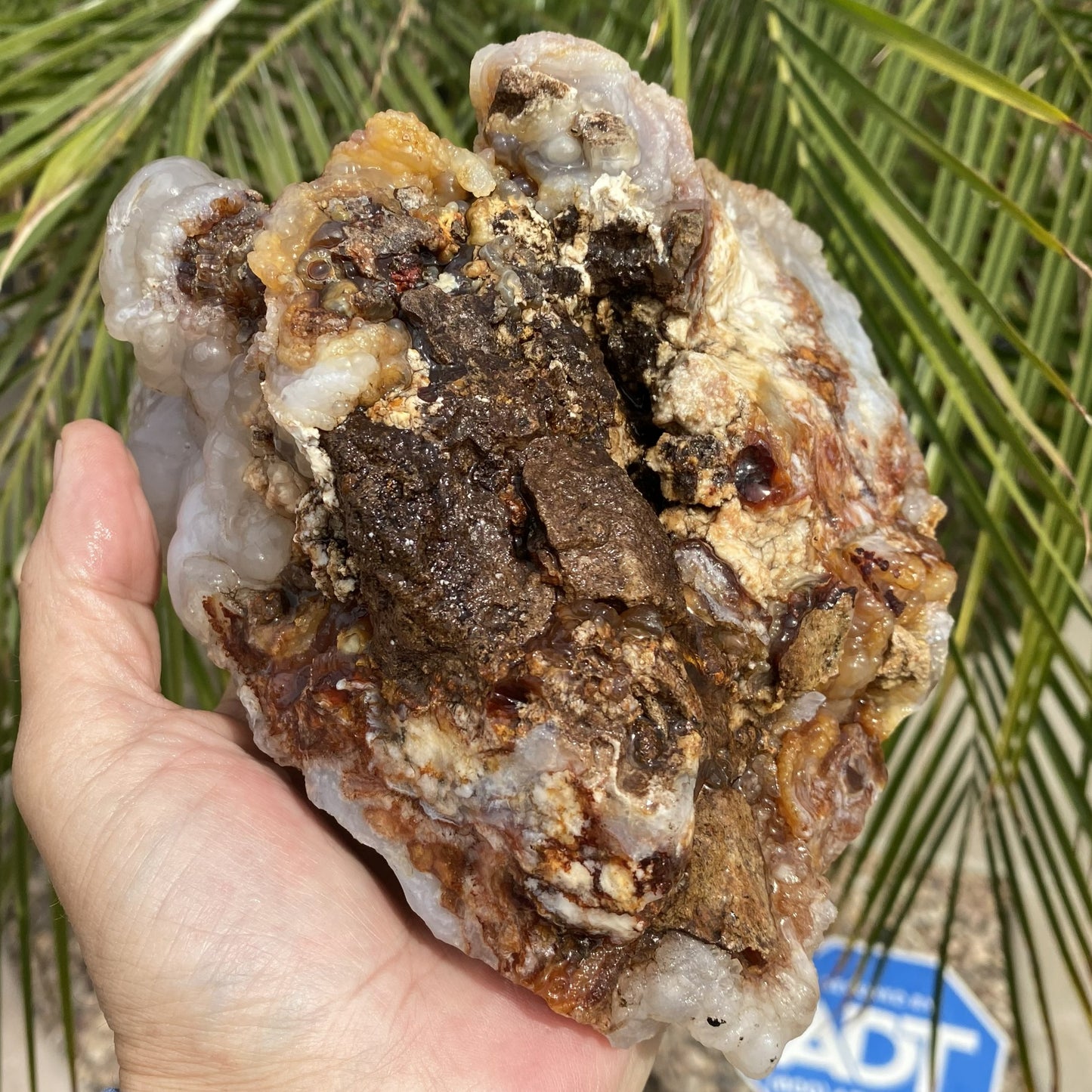 Fire Agate Rough Mineral Specimen Slaughter Mountain 4.08 Pounds SLM071