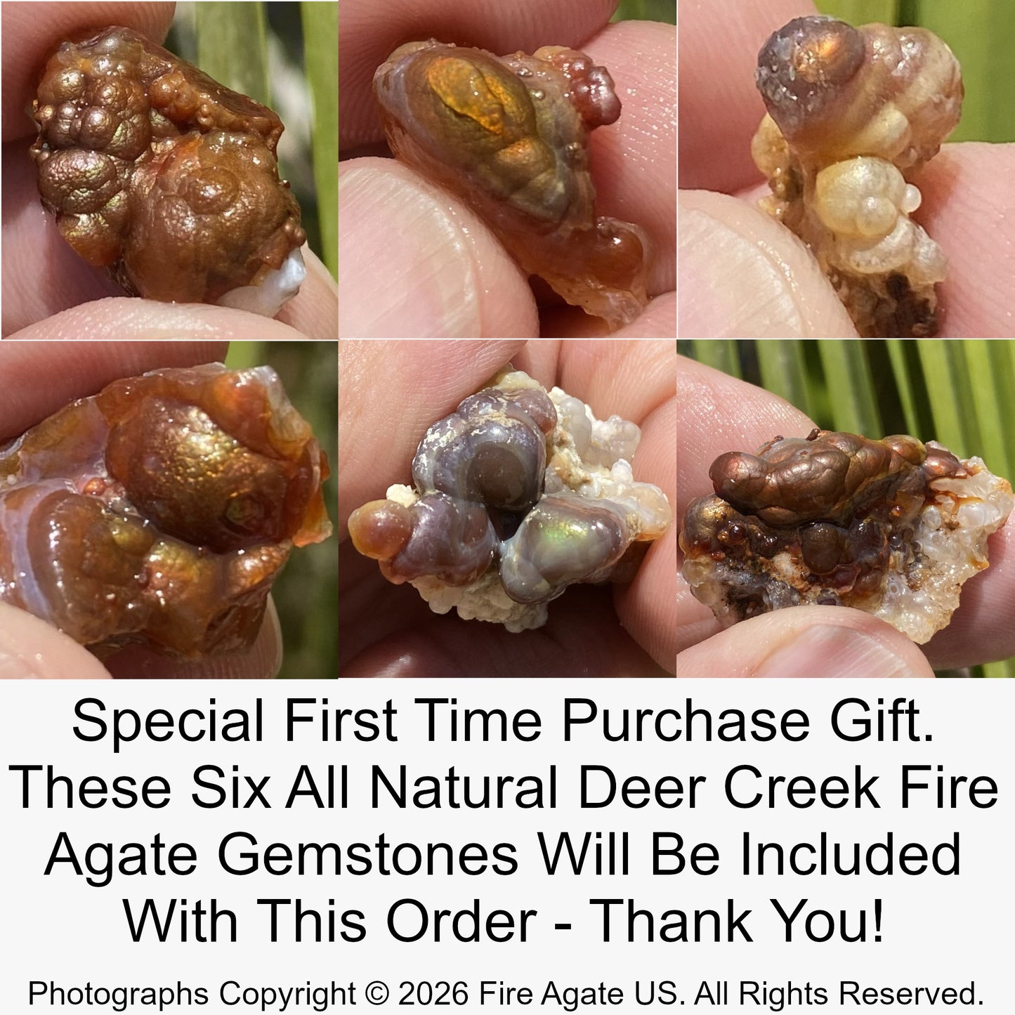 Fire Agate Rough Slaughter Mountain Arizona 6 Pieces 216 Grams SLR227