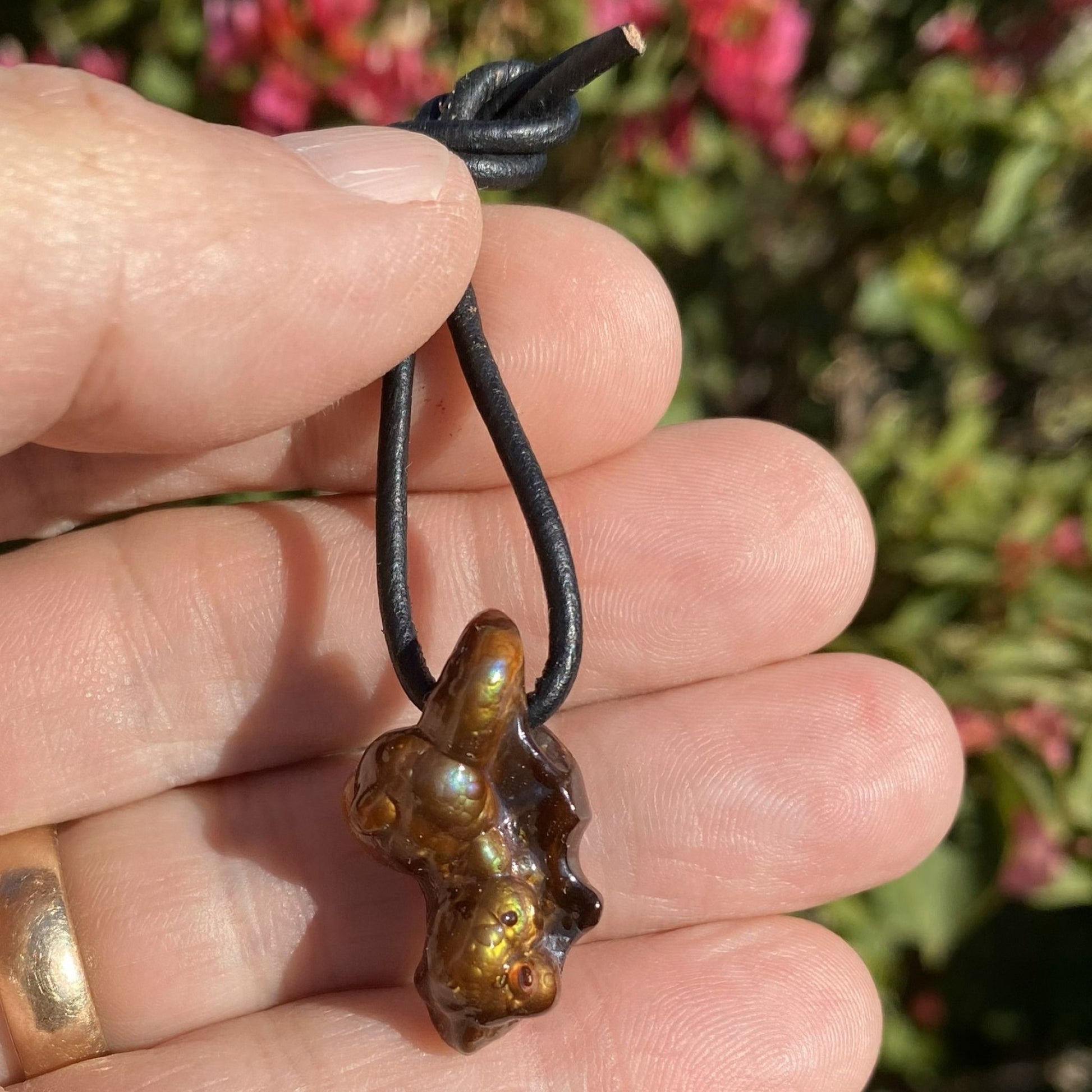 Fire Agate Gemstone Necklace Pendant 