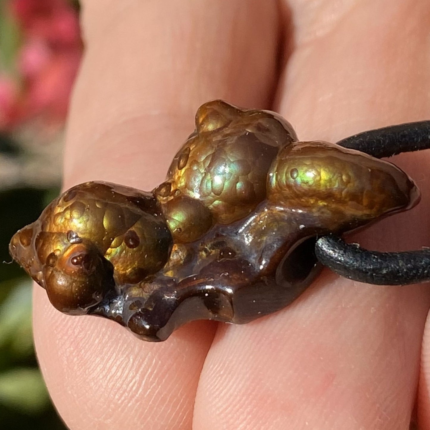 Fire Agate Gemstone Necklace Pendant 