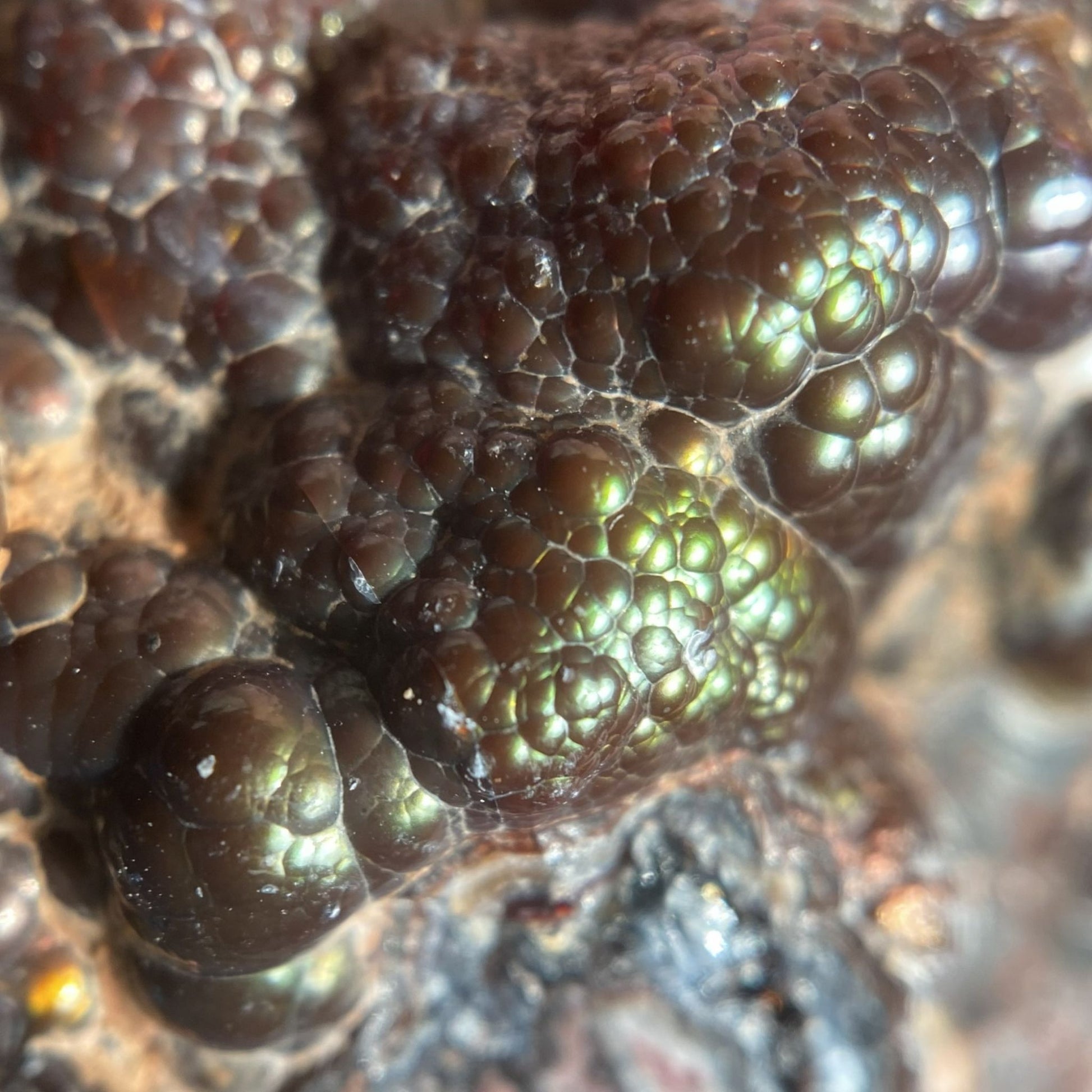 Close-up of a textured surface with a metallic sheen