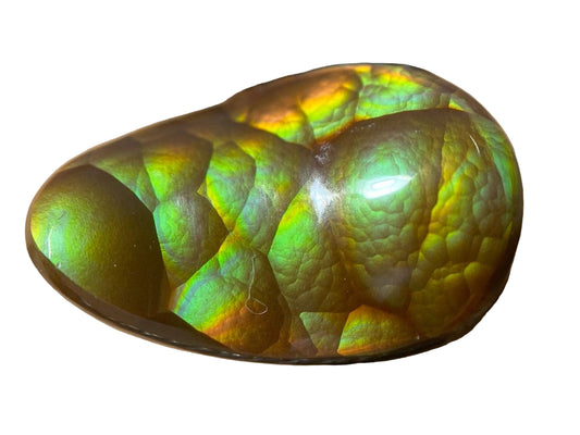 Aguascalientes Fire Agate Gemstone on a white background