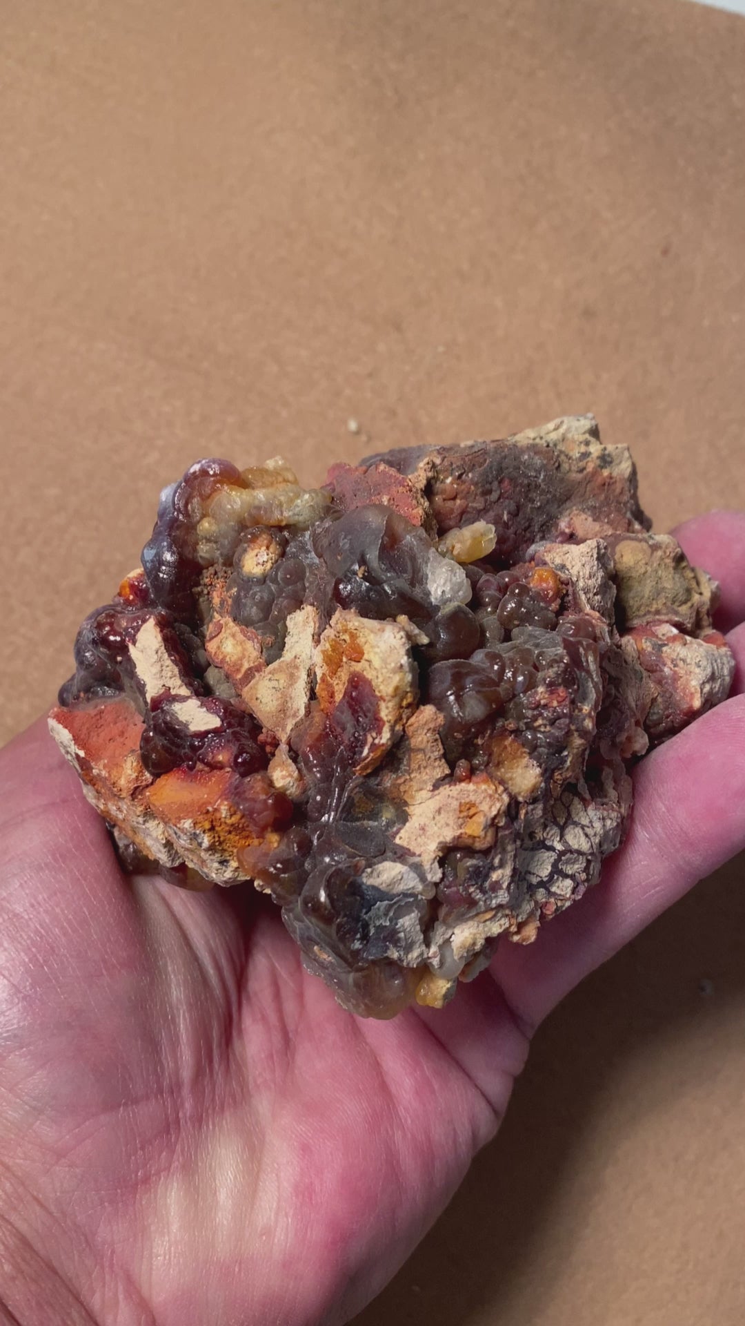 Fire Agate Rough Mineral Specimen Slaughter Mountain SLM065 Product Video