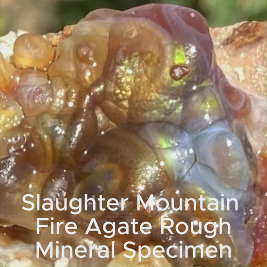 Slaughter Mountain Fire Agate Rough Cabinet Specimen with Natural Gem SLM070 Product Video