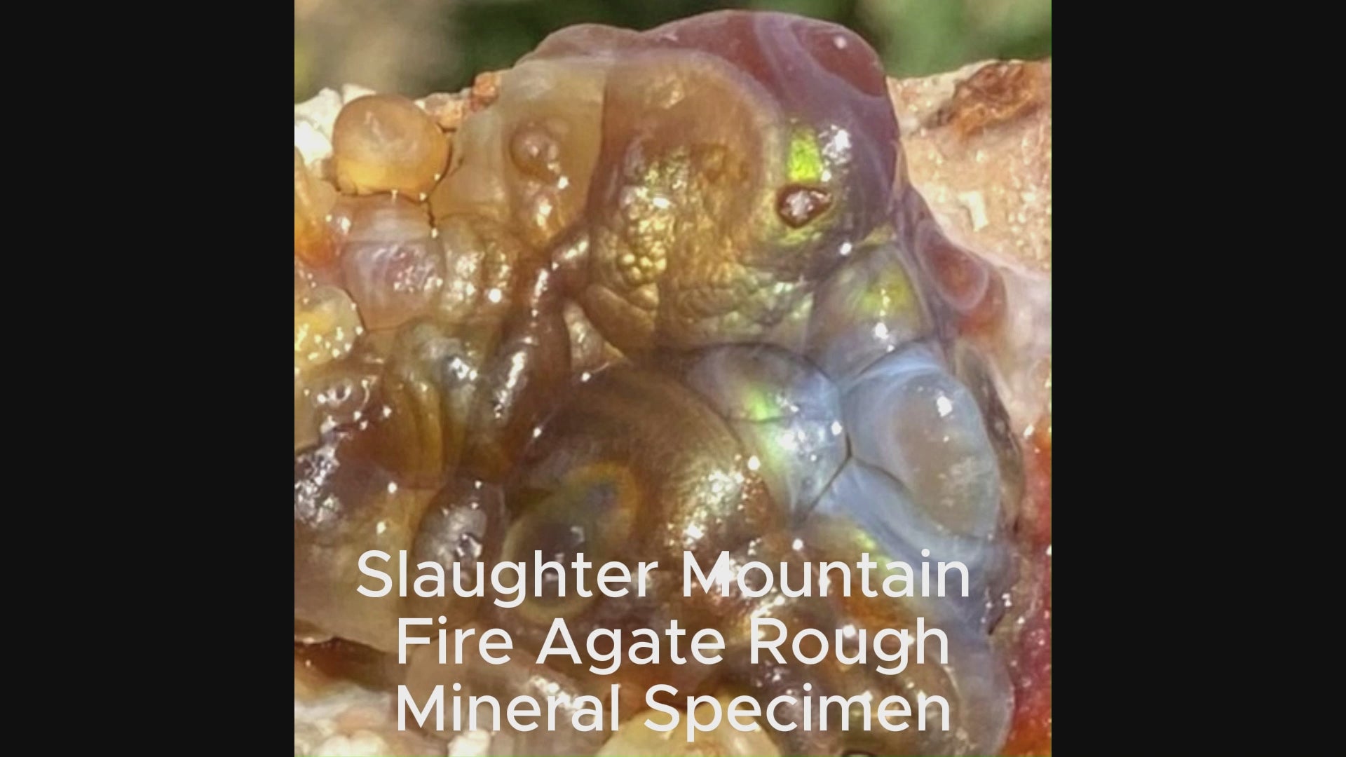 Slaughter Mountain Fire Agate Rough Cabinet Specimen with Natural Gem SLM070 Product Video