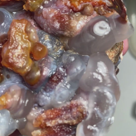 Fire Agate Rough Mineral Specimen Slaughter Mountain Arizona SLM052 Product Video