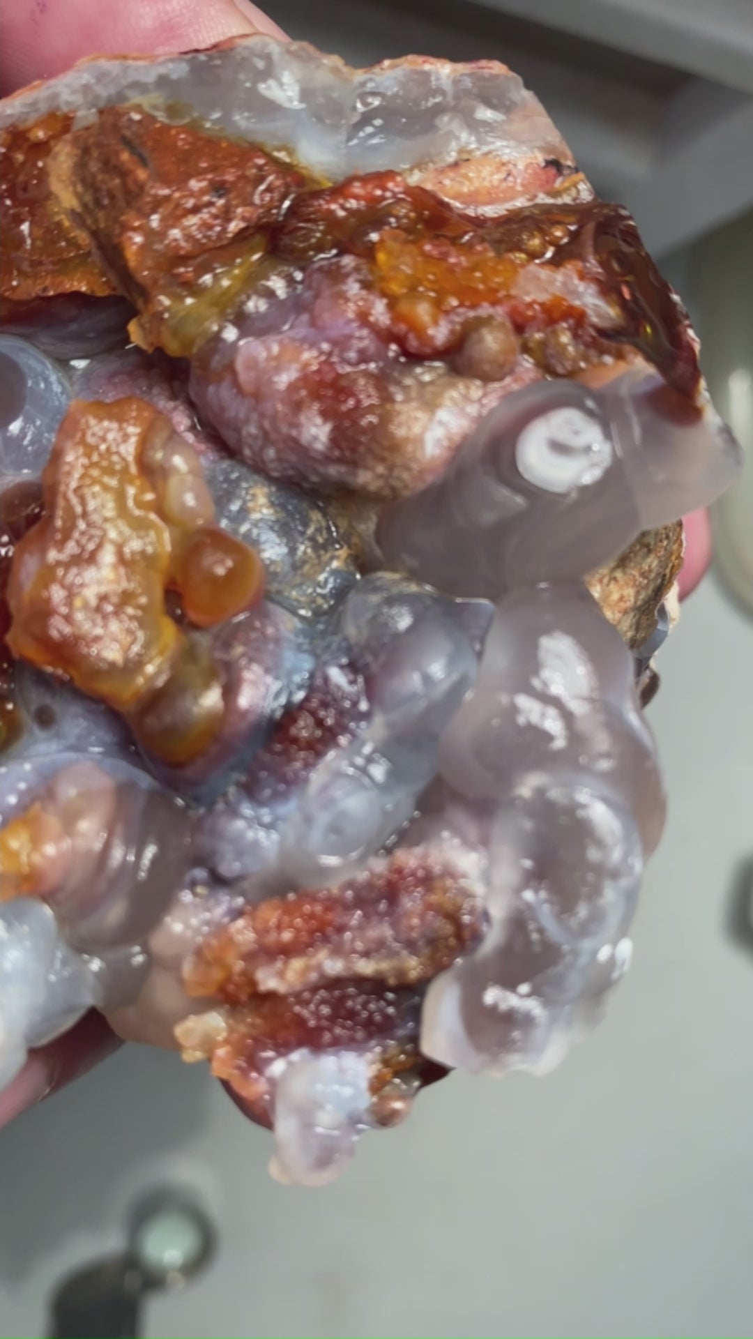 Fire Agate Rough Mineral Specimen Slaughter Mountain Arizona SLM052 Product Video