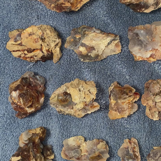 Fire Agate Rough Slaughter Mountain Arizona 25 Pieces 5.3 Pounds SLR230 Product Video