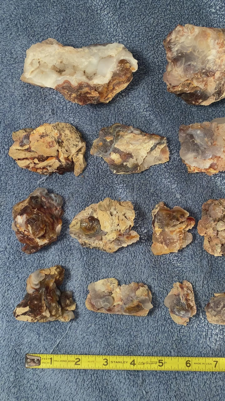 Fire Agate Rough Slaughter Mountain Arizona 25 Pieces 5.3 Pounds SLR230 Product Video