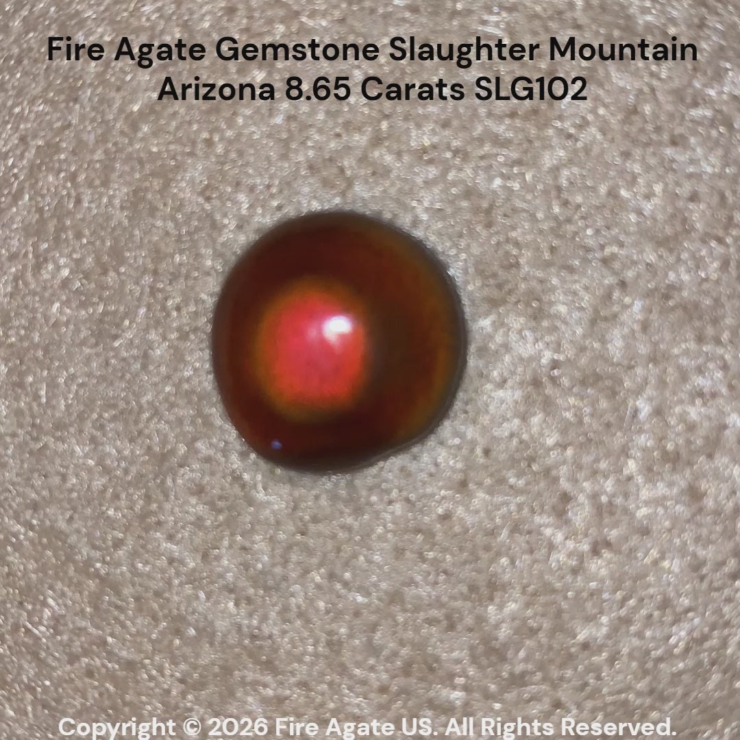Fire Agate Gemstone Slaughter Mountain Arizona 8.65 Carats SLG102 Product Video