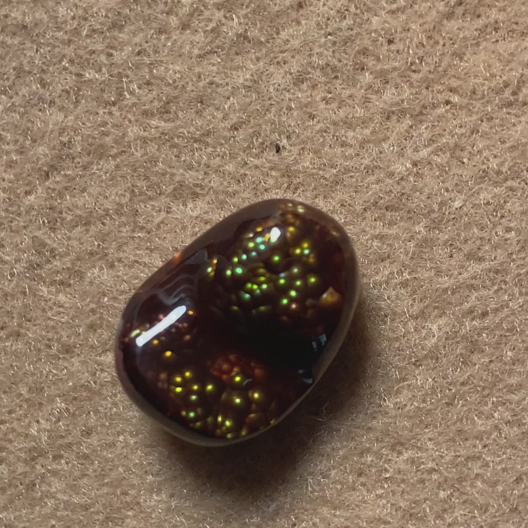 Fire Agate Gemstone Aguascalientes Mexico 15.3 Carats MXG038 Product Video