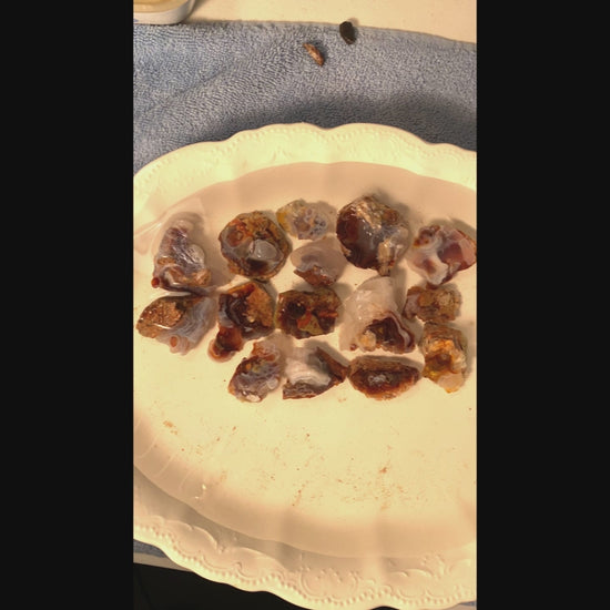 Fire Agate Rough Slaughter Mountain Arizona 15 Pieces 469 Grams SLR225 Product Video