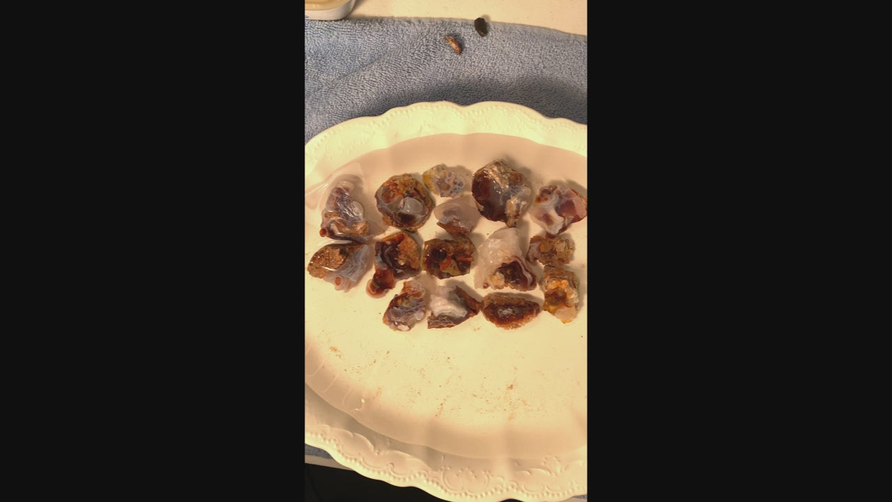 Fire Agate Rough Slaughter Mountain Arizona 15 Pieces 469 Grams SLR225 Product Video