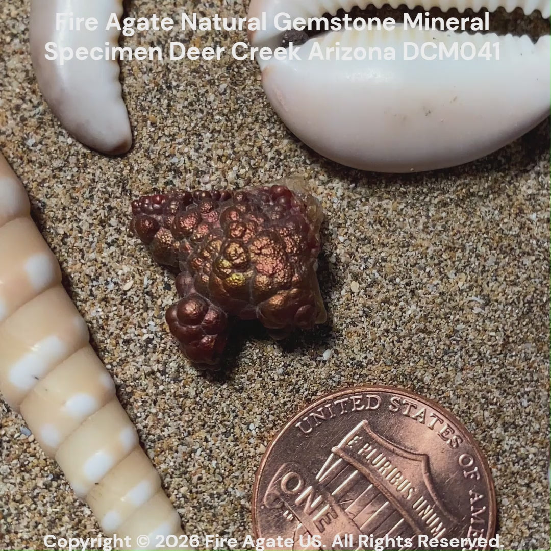 Fire Agate Natural Gemstone Mineral Specimen Deer Creek Arizona DCM041 Product Video