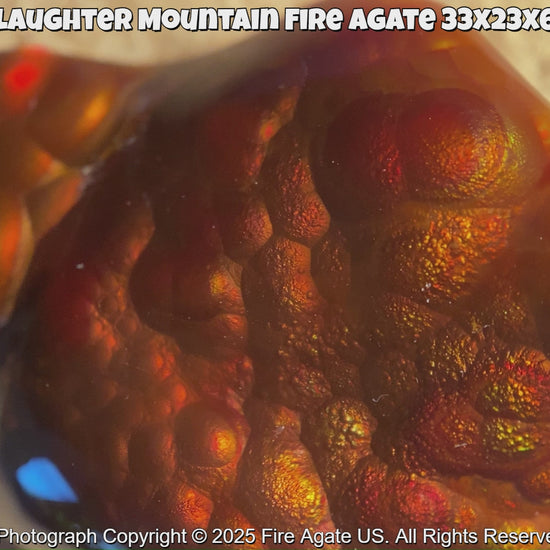 Slaughter Mountain Fire Agate Gemstone 50 Carats 33x23x6mm SLG091 Product Video