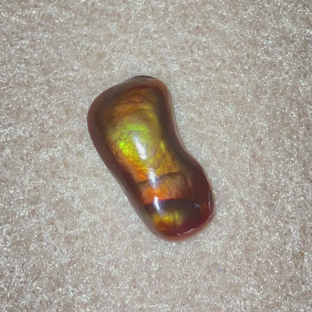 Fire Agate Gemstone Slaughter Mountain Arizona 5.0 Carats SLG088 Product Video