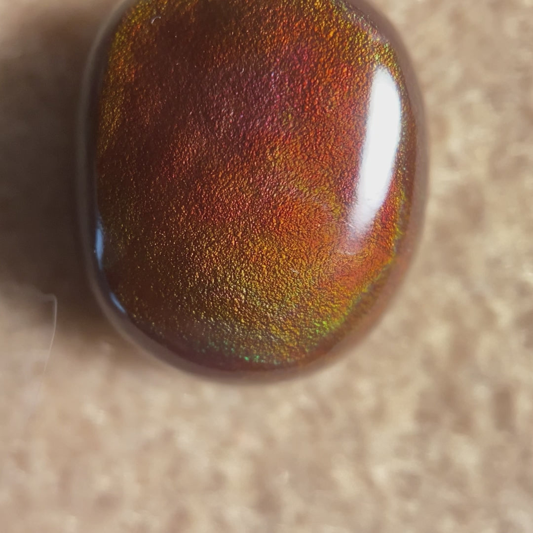 Fire Agate Gemstone Slaughter Mountain Arizona 5.2 Carats SLG093 Product Video