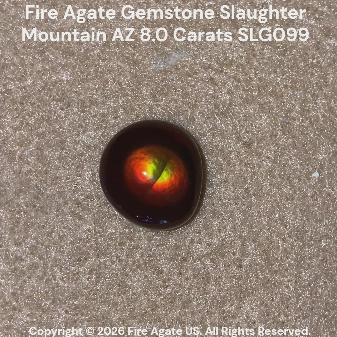Fire Agate Gemstone Slaughter Mountain Arizona 8.0 Carats SLG099 Product Video
