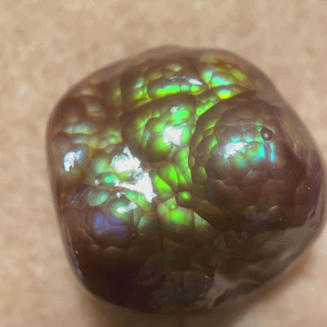 Deer Creek Arizona Fire Agate Gemstone DCG042 Product Video
