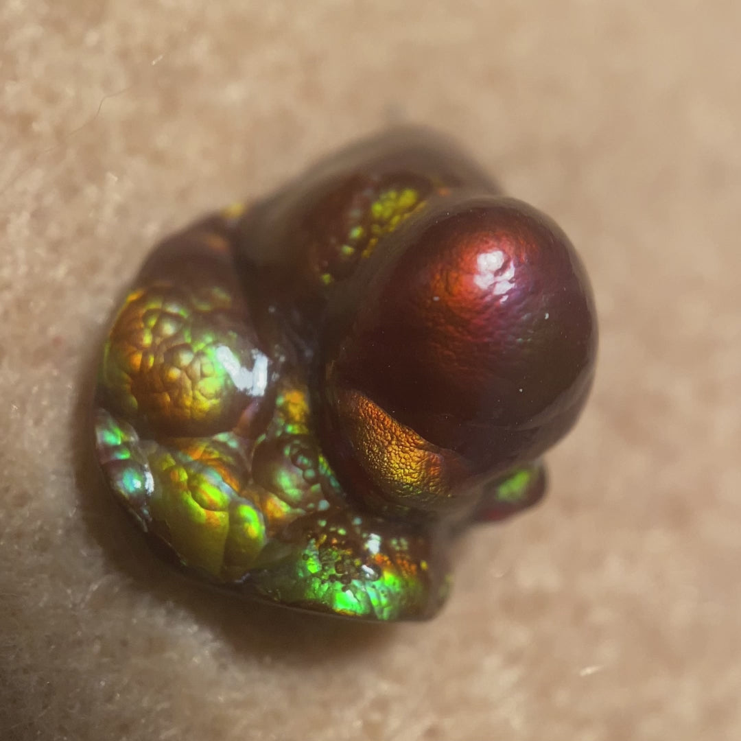 Fire Agate Gemstone Thumbnail Mineral Specimen Deer Creek 6.4 Carats DCG054 Product Video