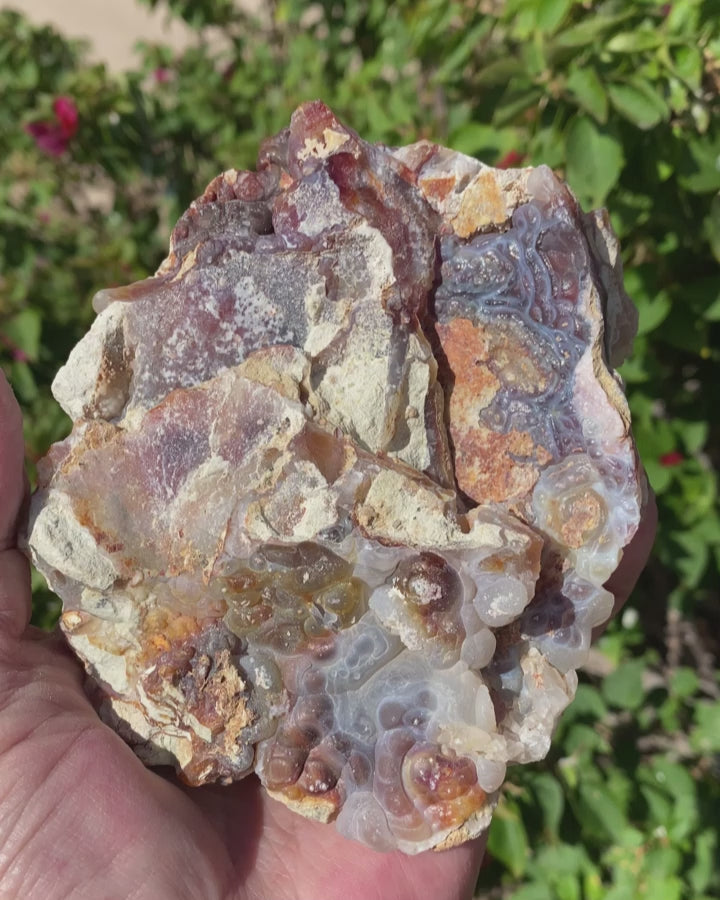 Fire Agate Rough Mineral Specimen Slaughter Mountain 1.63 Pounds SLM068 Product Video