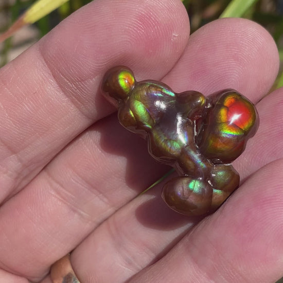 Fire Agate Gemstone Aguascalientes Mexico 30.65 Carats MXG031 Product Video