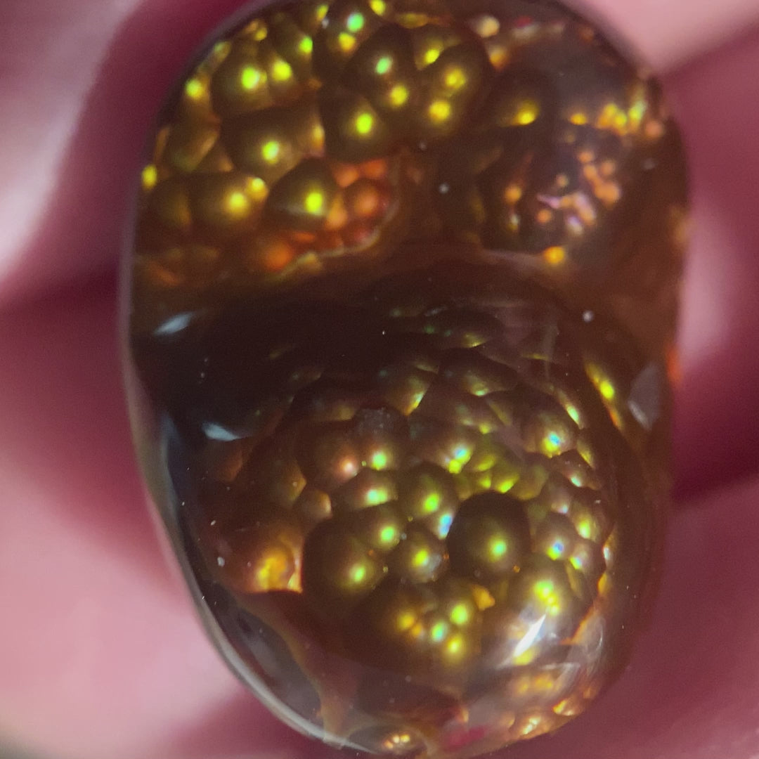 Fire Agate Gemstone Aguascalientes Mexico 15.3 Carats MXG038 Product Video