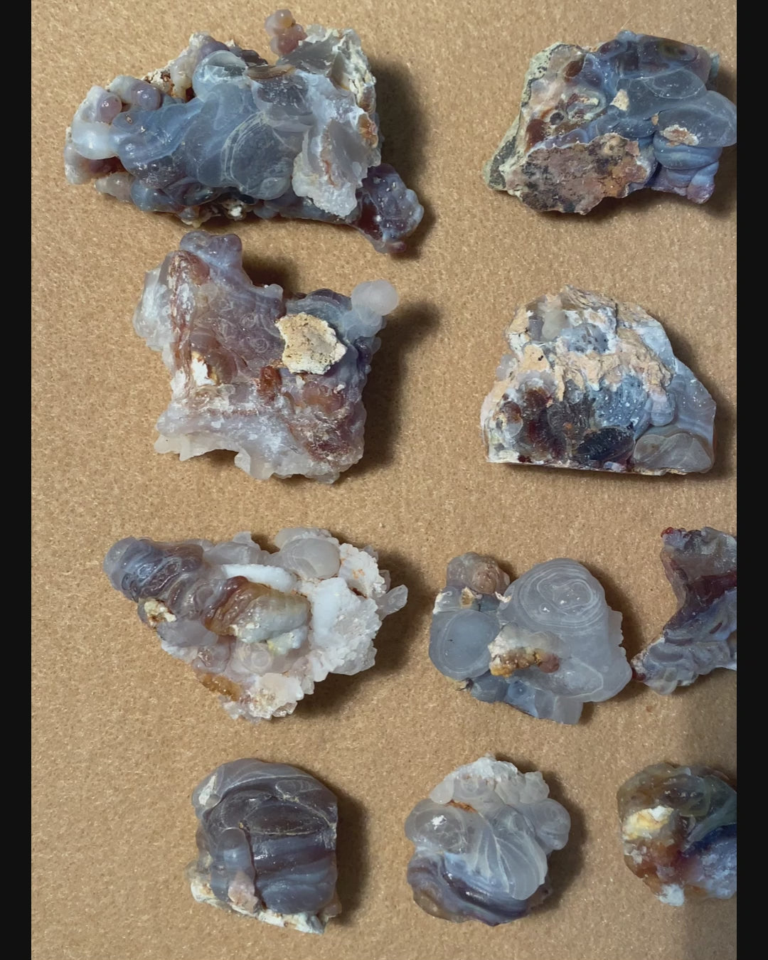 Fire Agate Rough Slaughter Mountain Arizona 14 Pieces 1.04 Pounds SLR229 Product Video