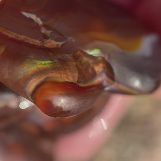 Fire Agate Rough Windowed Preform Gemstone 113 Carats Slaughter Mountain AZ SLP004 Product Video