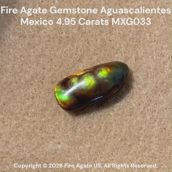 Fire Agate Gemstone Aguascalientes Mexico 4.95 Carats MXG033 Product Video