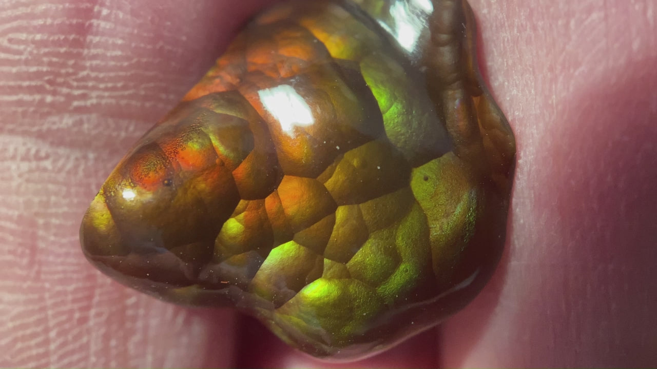 Fire Agate Gemstone Deer Creek Arizona 16.2 Carats DCG059 Product Video Two