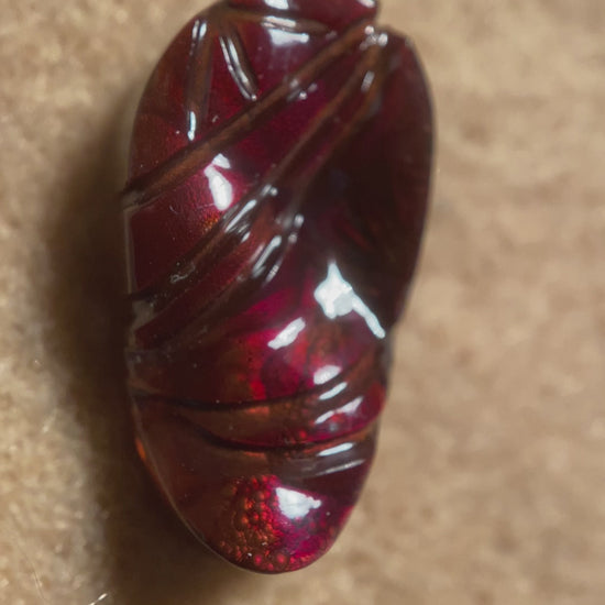 Fire Agate Gemstone Slaughter Mountain Arizona Gem 8.9 Carats 20x11x5mm SLG096 Product Video