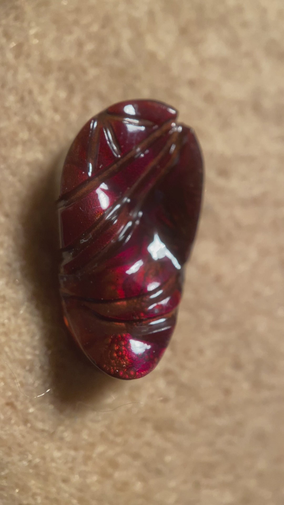 Fire Agate Gemstone Slaughter Mountain Arizona Gem 8.9 Carats 20x11x5mm SLG096 Product Video