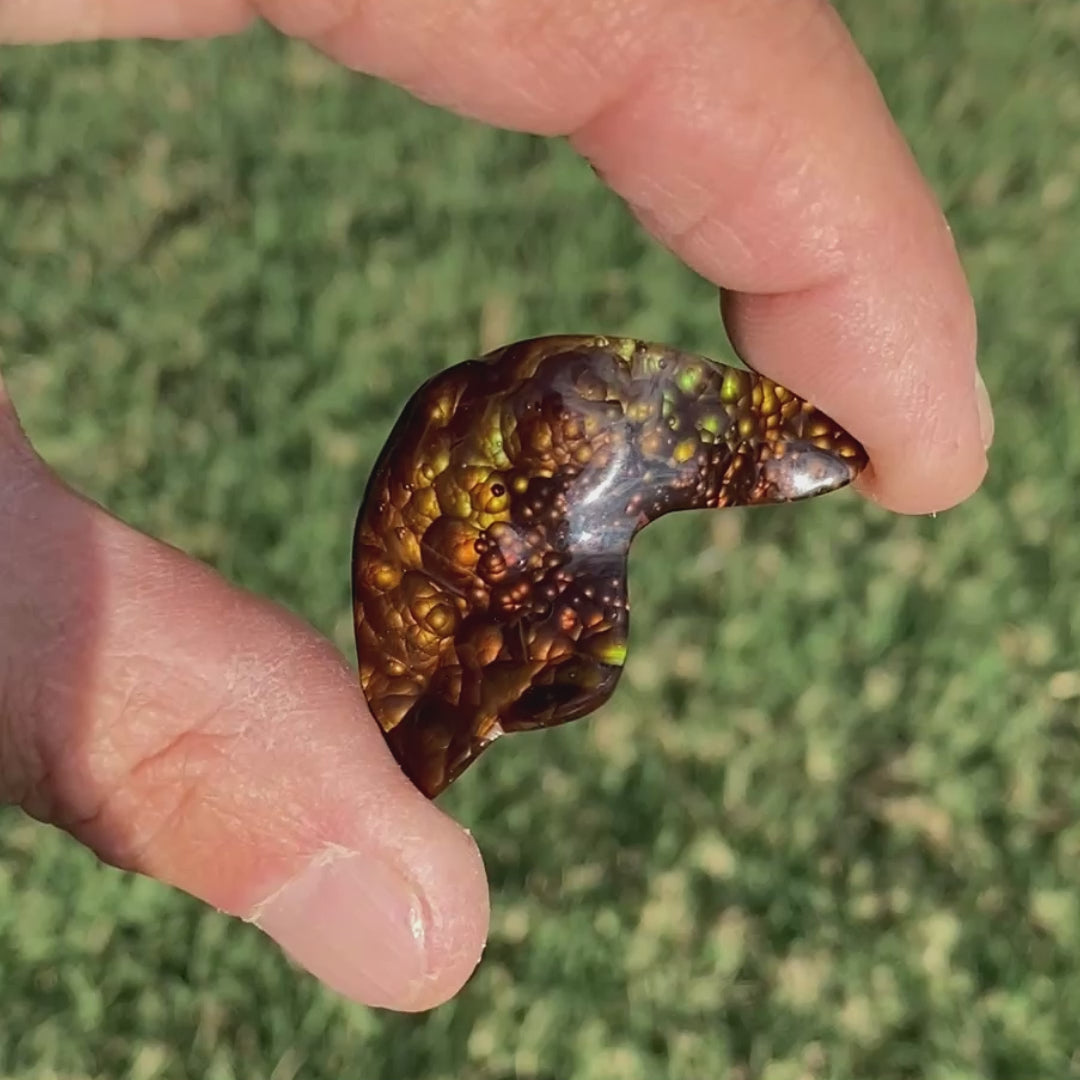 Fire Agate Gemstone Slaughter Mountain Arizona 43.35 Carats SLG089 Product Video
