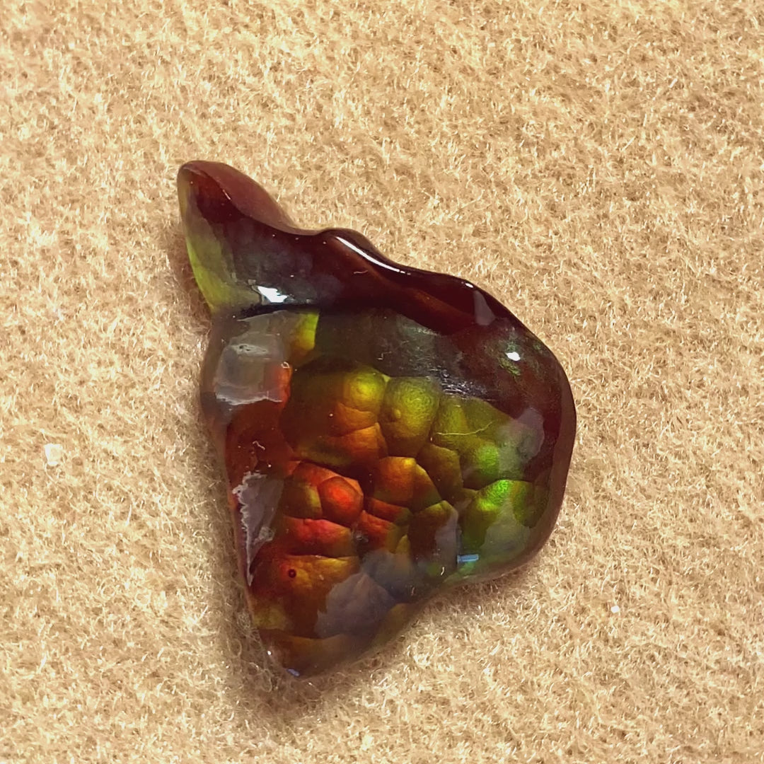 Fire Agate Gemstone Deer Creek Arizona 16.2 Carats DCG059 Product Video One