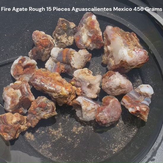 MCR059 Mexican Fire Agate Rough Product Video