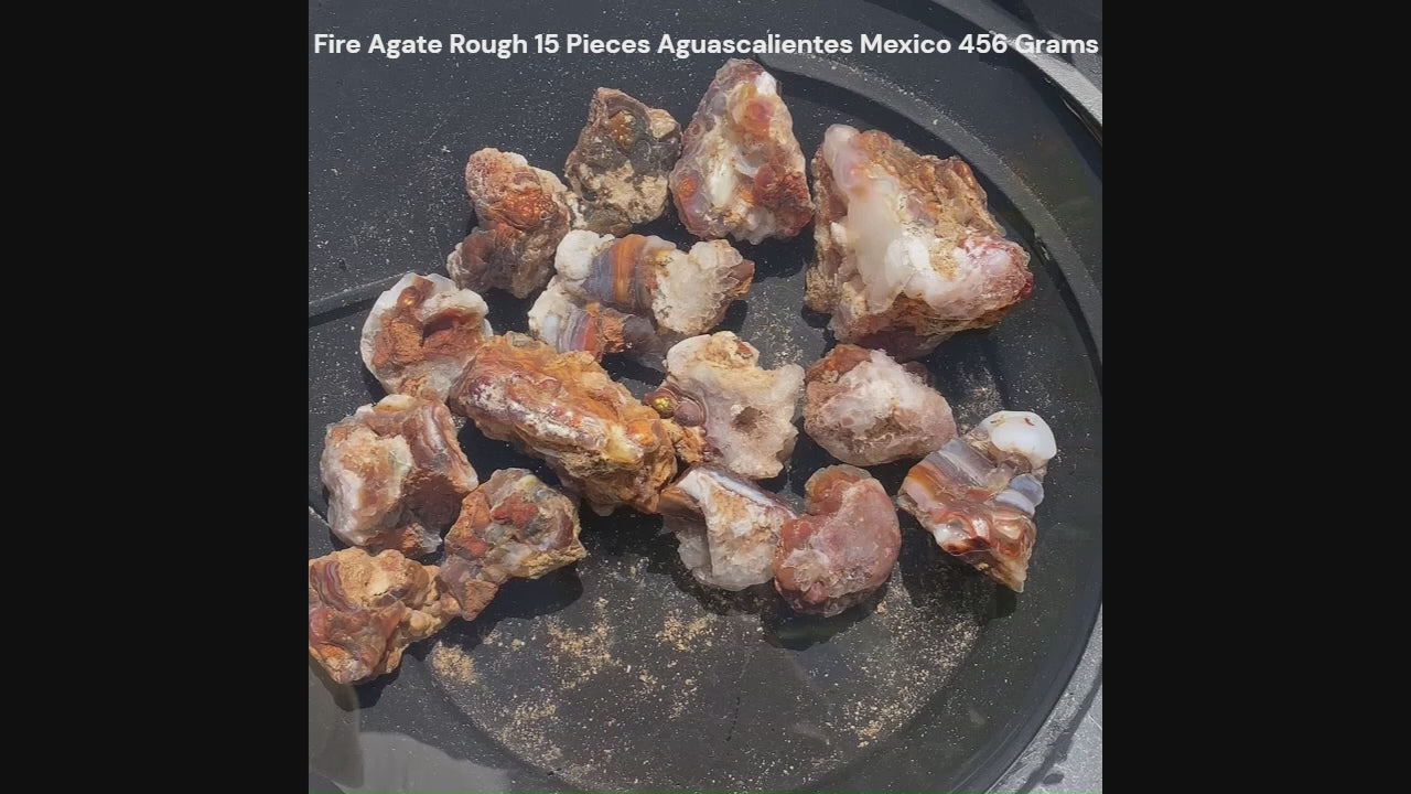MCR059 Mexican Fire Agate Rough Product Video
