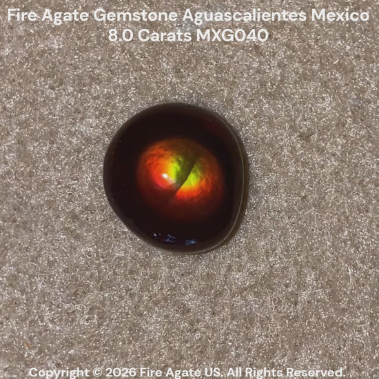 Fire Agate Gemstone Aguascalientes Mexico 8.0 Carats MXG040 Product Video