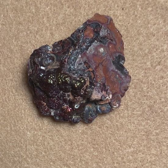 Fire Agate Rough Calvillo Aguascalientes Mexico Gemstone 24.6 Grams MCR056 Product Video