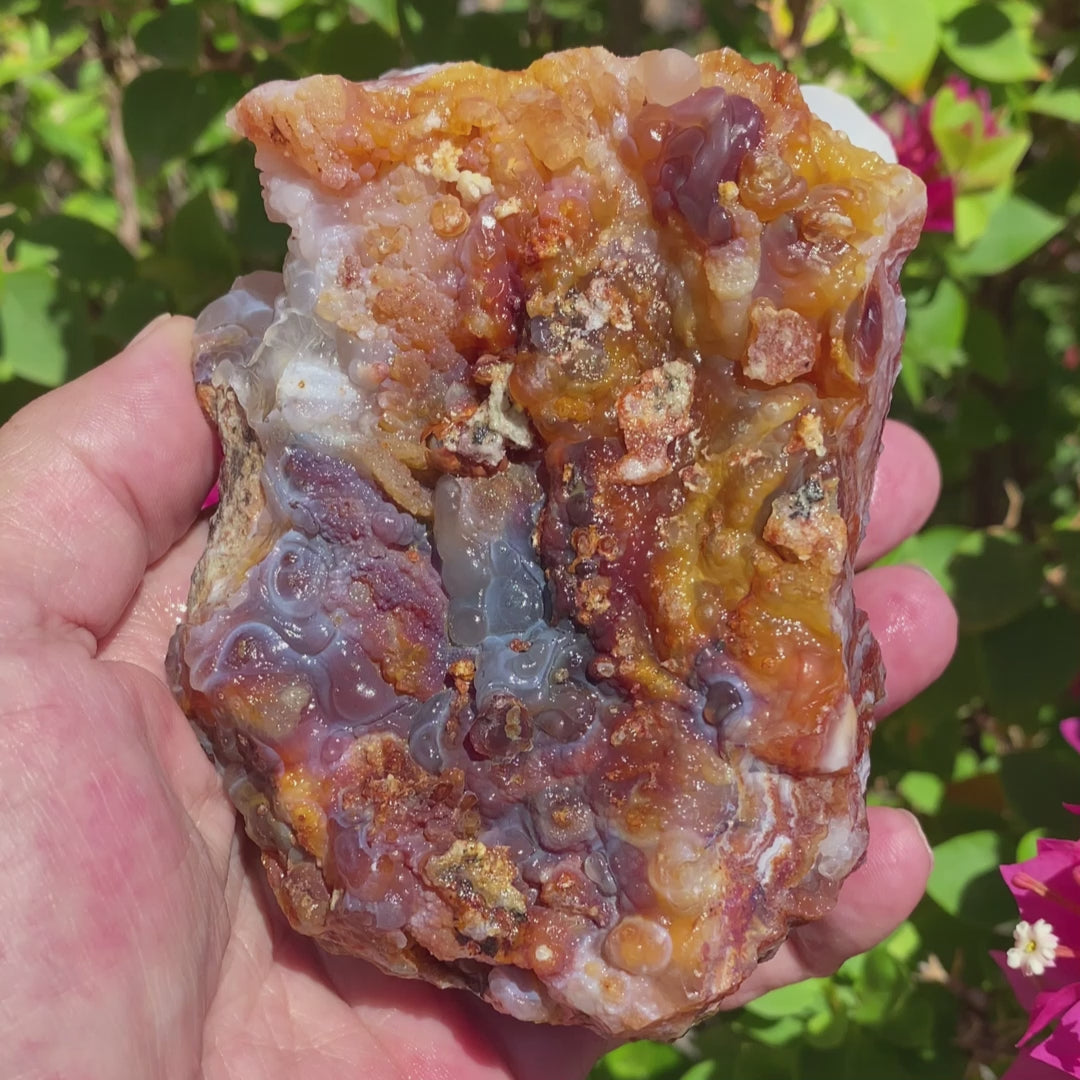 Fire Agate Rough Mineral Specimen Slaughter Mountain Arizona 1.5 Pounds SLM045 Product Video