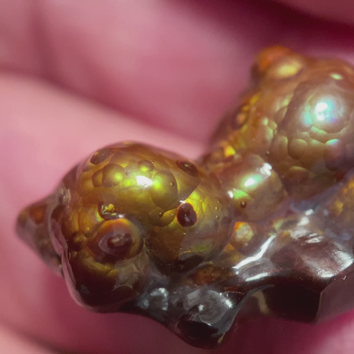 Fire Agate Gemstone Necklace Pendant Deer Creek Arizona DCJ005 Product Video