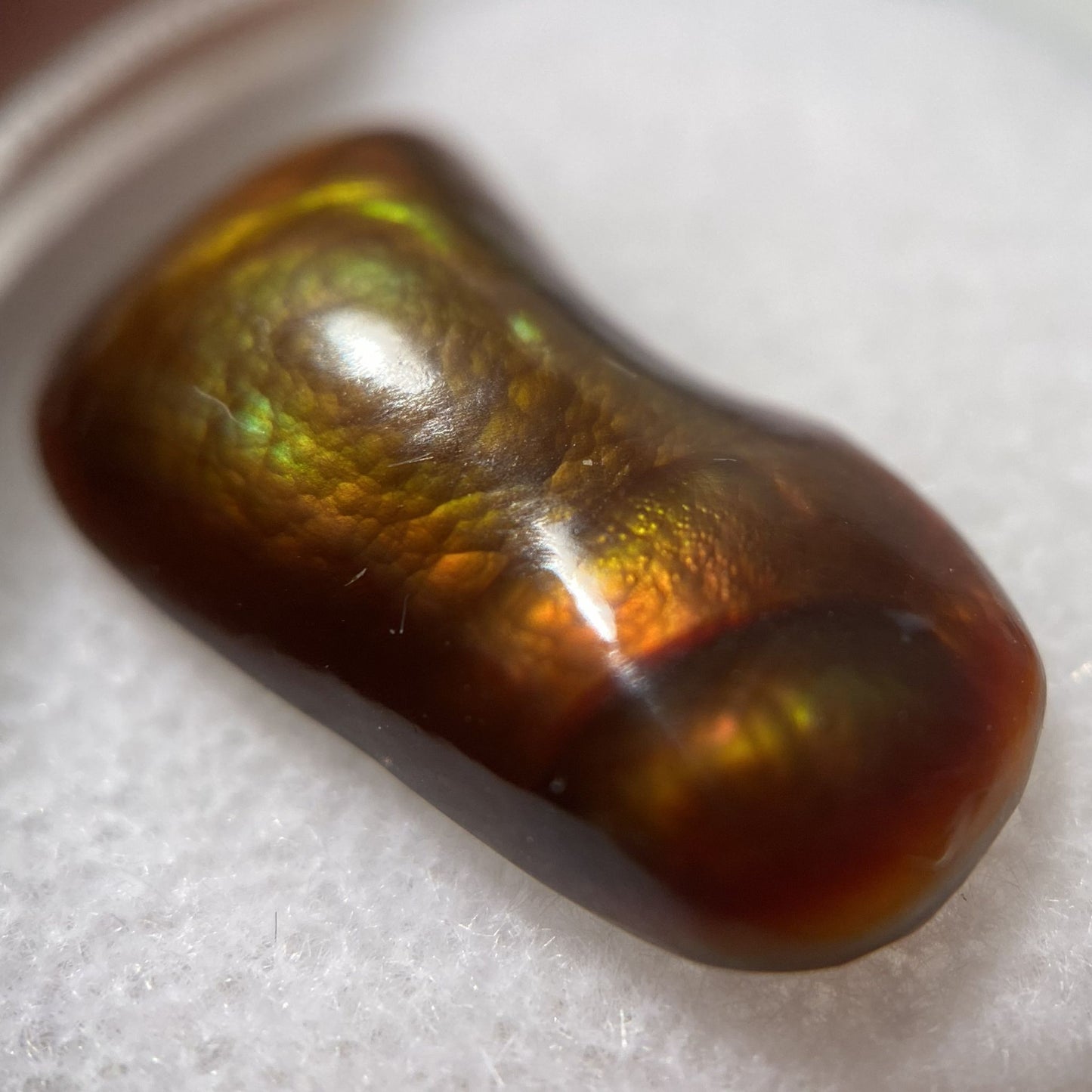 Slaughter Mountain Fire Agate Gemstone on a white background